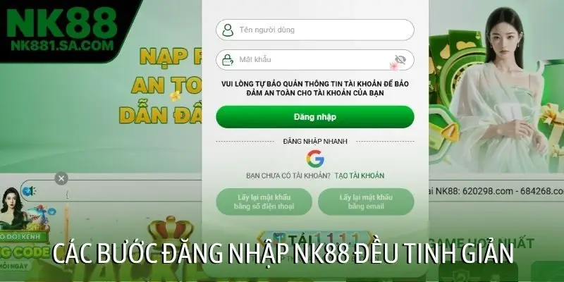 Các bước đăng nhập NK88 đều tinh giản