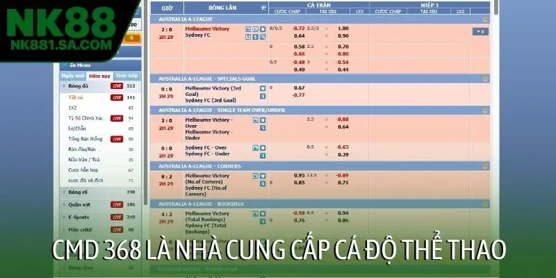 CMD 368 là nhà cung cấp cá độ thể thao