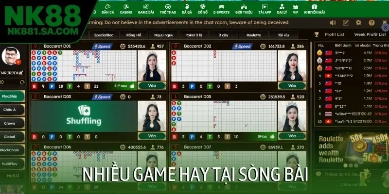 Nhiều game hay tại sòng bài